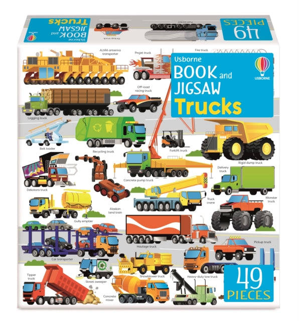 usborne books and jigsaw trucks 49 pieces