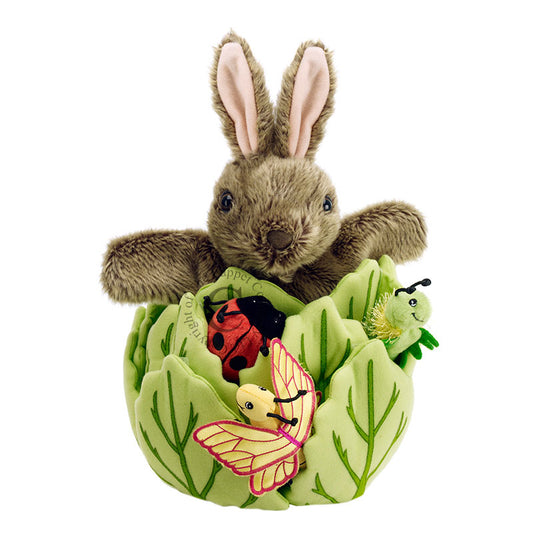 Rabbit in a lettuce puppet set