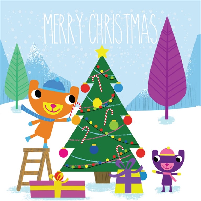 Christmas Card cute bear design (spend over £30 and get a card free)